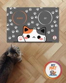 Petmat Kedi Mama Paspası , Kaymaz Taban , Yıkanabilir , Evcil Hayvan Paspası 004-G - 1