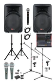 Lastvoice Ample Classy-Paket-2 Aktif hoparlör ve Mixer Full Ses Sistemi Seti - 1