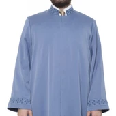 Sabuni İmam Cübbesi İndigo - Kol ve Yaka Nakışlı Model - 3