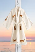 Varol Organik %100 Pamuk Kimono Yaka Sabalık Bornoz - Leopar thumbnail 1