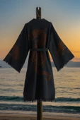 Varol Organik %100 Pamuk Kimono Yaka Sabalık Bornoz Plaj Elbisesi - Viserion thumbnail 1