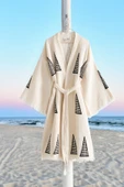 Varol Organik %100 Pamuk Kimono Yaka Sabalık Bornoz - Piramit thumbnail 1