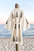Varol Organik %100 Pamuk Kimono Yaka Sabalık Bornoz - Piramit thumbnail 2