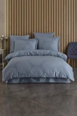 Varol (Family Size) Liyosel Jakar Nevresim Takımı - Nothingham İndigo - 1