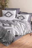 Cotton Box Ethnic Çift Kişilik Nevresim Takimi Delos Antrasit thumbnail 1