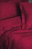 Cotton Box Elegant Saten Çift Kişilik Nevresim Takımı Bordo thumbnail 2