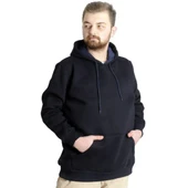 Erkek Sweatshirt Kapşon Pocket Basic C20562 Lacivert - 1
