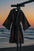 Varol Organik %100 Pamuk Kimono Yaka Sabalık Bornoz Plaj Elbisesi - Viserion thumbnail 4