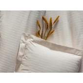 Cotton Box Elegant Stripe Çift Kişilik Nevresim Takımı Saten Ekru - 1