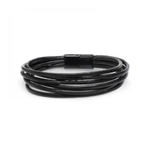 Erkek Bileklik | Siyah Çoklu Katmanlı Tasarım 31833B13D2 thumbnail 3