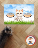 Petmat Kedi Mama Paspası , Kaymaz Taban , Yıkanabilir , Evcil Hayvan Paspası 013-M - 1