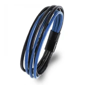 Erkek Bileklik | Mavi Siyah Çoklu Katmanlı Tasarım 31833B13D4 thumbnail 1