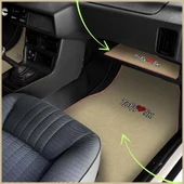 Tofaş Şahin Doğan Kartal Nakışlı Bej Renk Oto Halı Paspas / Tofaş Bej Torpido Alt Kaplama Örtüsü thumbnail 1