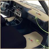 Tofaş Şahin Doğan Kartal Bej Renk Oto Halı Paspas Seti + Yüksek Torpido Koruma Kaplama Halısı thumbnail 1