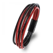 Erkek Bileklik | Kırmızı Siyah Çoklu Katmanlı Tasarım 31833B13D1 thumbnail 1