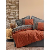 Cotton Box Folk Ark Çift Kişilik Nevresim Takımı Tamaya Kiremit thumbnail 1