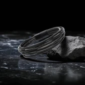 Erkek Bileklik | Siyah Çoklu Katmanlı Tasarım 31833B13D2 thumbnail 4