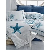 Cotton Box Maritime Çift Kişilik Nevresim Takimi Star Lacivert thumbnail 2