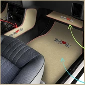 Tofaş Şahin Doğan Kartal Bej Renk Oto Halı Paspas / Orta Konsol Koruma Yan Halı Torpido Sehpa Örtüsü thumbnail 1