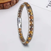 Çelik Halat Ve Kaplan Gözü Doğaltaş Bileklik 31832B2DH13 thumbnail 2