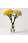 YAPAY NERGİS 3 KAFALI 12 ÇİÇEKLİ 50 CM BOYUNDA EV DEKOR SÜS VAZO DEKOR ÇİÇEĞİ - 1