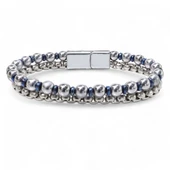 Çelik Zincirli Gümüş Ve Mavi Hematit Bileklik 31832B21D3 thumbnail 1