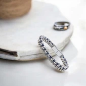 Çelik Zincirli Gümüş Ve Mavi Hematit Bileklik 31832B21D3 thumbnail 3