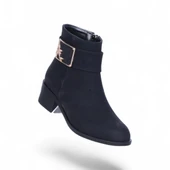 Scarletta S14 Nubuk Siyah 5Cm Kadın Topuklu Bot - 1