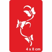 Dallarda Kelebekler Tattoo Geçici Dövme Şablonları Kına Kalıpları thumbnail 1