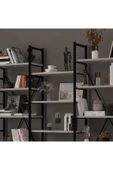 6 RAFLI METAL KİTAPLIK ÜÇ MODÜL  Kül Gri thumbnail 3