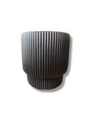 Çift Kalı Çizgili Modern Saksı - 5