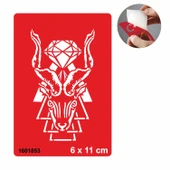 İlüstratif  Şeytan Geyik Desen Tattoo Geçici Dövme Şablonları Kına Kalıpları thumbnail 1