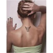 Tribal Kanatlı Melek Tattoo Geçici Dövme Şablonları Kına Kalıpları thumbnail 2