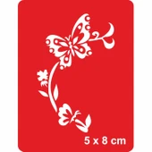 Kelebeğin Neşeli Hayatı Tattoo Geçici Dövme Şablonları Kına Kalıpları thumbnail 1