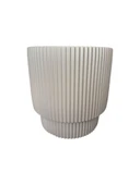 Çift Kalı Çizgili Modern Saksı - 4