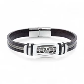Hayat Ağacı Desenli Çelik Halatlı Erkek Bileklik 31834B17D3 thumbnail 5
