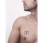 Kayı Boyu Flama Sembolü Tattoo Geçici Dövme Şablonları Kına Kalıpları thumbnail 2