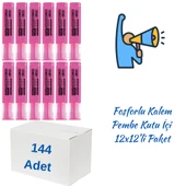Kraf Fosforlu Kalem 330 Pembe 144 Adet - 1
