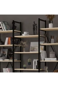6 RAFLI METAL KİTAPLIK ÜÇ MODÜL  Akça Ağaç thumbnail 3