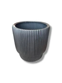Çift Kalı Çizgili Modern Saksı - 6