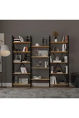 6 RAFLI METAL KİTAPLIK ÜÇ MODÜL  Petra thumbnail 1