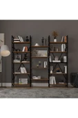 6 RAFLI METAL KİTAPLIK ÜÇ MODÜL  Nevada thumbnail 1