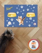 Petmat Kedi Mama Paspası , Kaymaz Taban , Yıkanabilir , Evcil Hayvan Paspası 016-M - 1