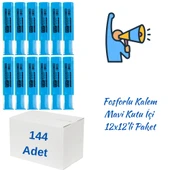 Kraf Fosforlu Kalem 330 Mavi 144 Adet - 1