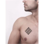 Toprak,Hava,Ateş,Su İllüminati Font Tattoo Geçici Dövme Şablonları Kına Kalıpları - 2