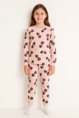Lale Desenli Kız Çocuk Pijama Takımı - 1