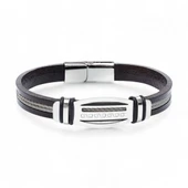 Grek Anahtarı Desenli Çelik Halatlı Erkek Bileklik 31834B17D4 thumbnail 5