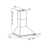 Ukinox Sierra 60 Beyaz Duvar Tipi Davlumbaz - 2