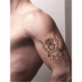 İlüstratif  Şeytan Geyik Desen Tattoo Geçici Dövme Şablonları Kına Kalıpları thumbnail 2