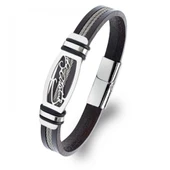 Atatürk İmzalı Çelik Halatlı Erkek Deri Bileklik 31834B17D2 thumbnail 1